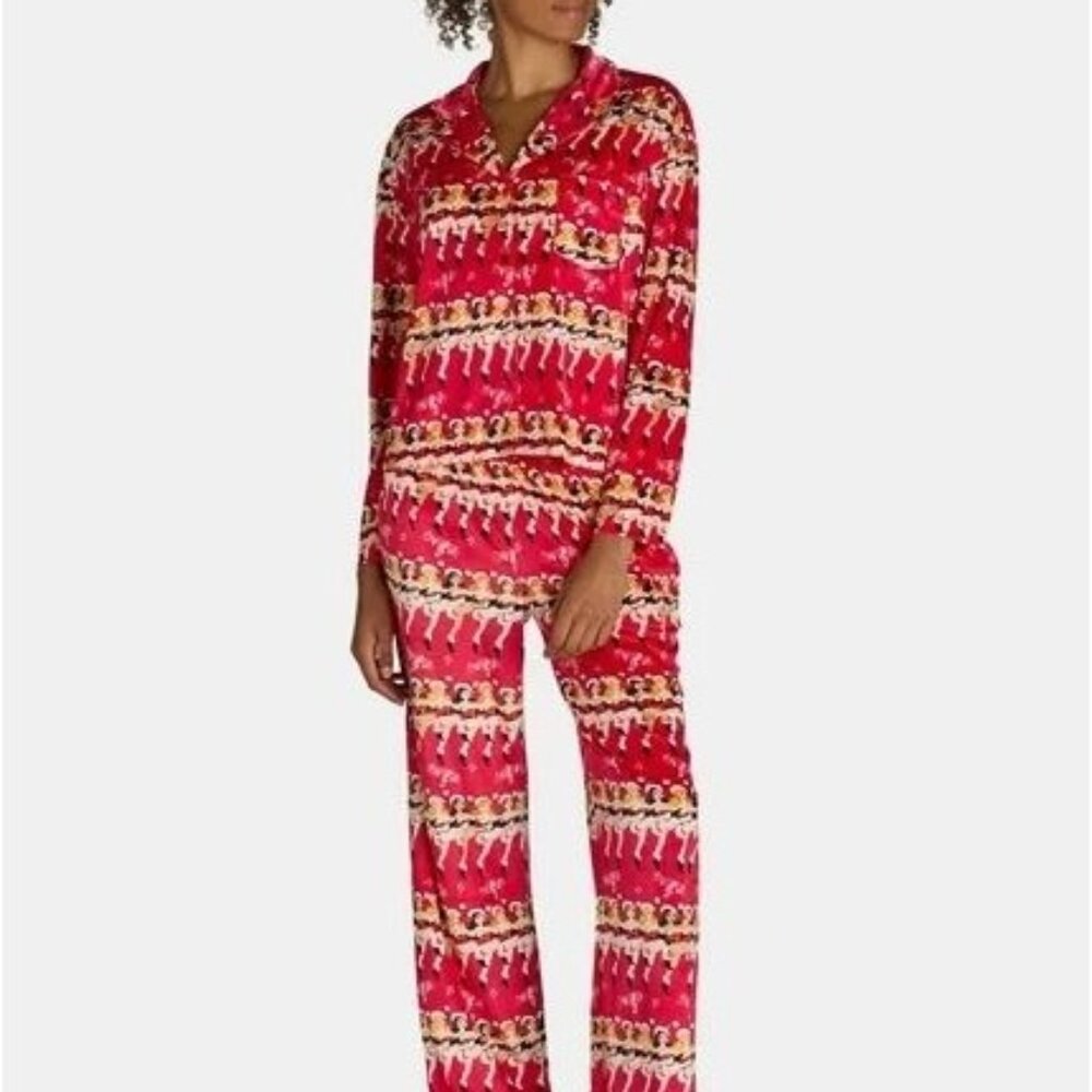 Holiday Time Red Christmas Pajama Set XS (0-2)  Womens 2-Piece Long Sleeve & Pan